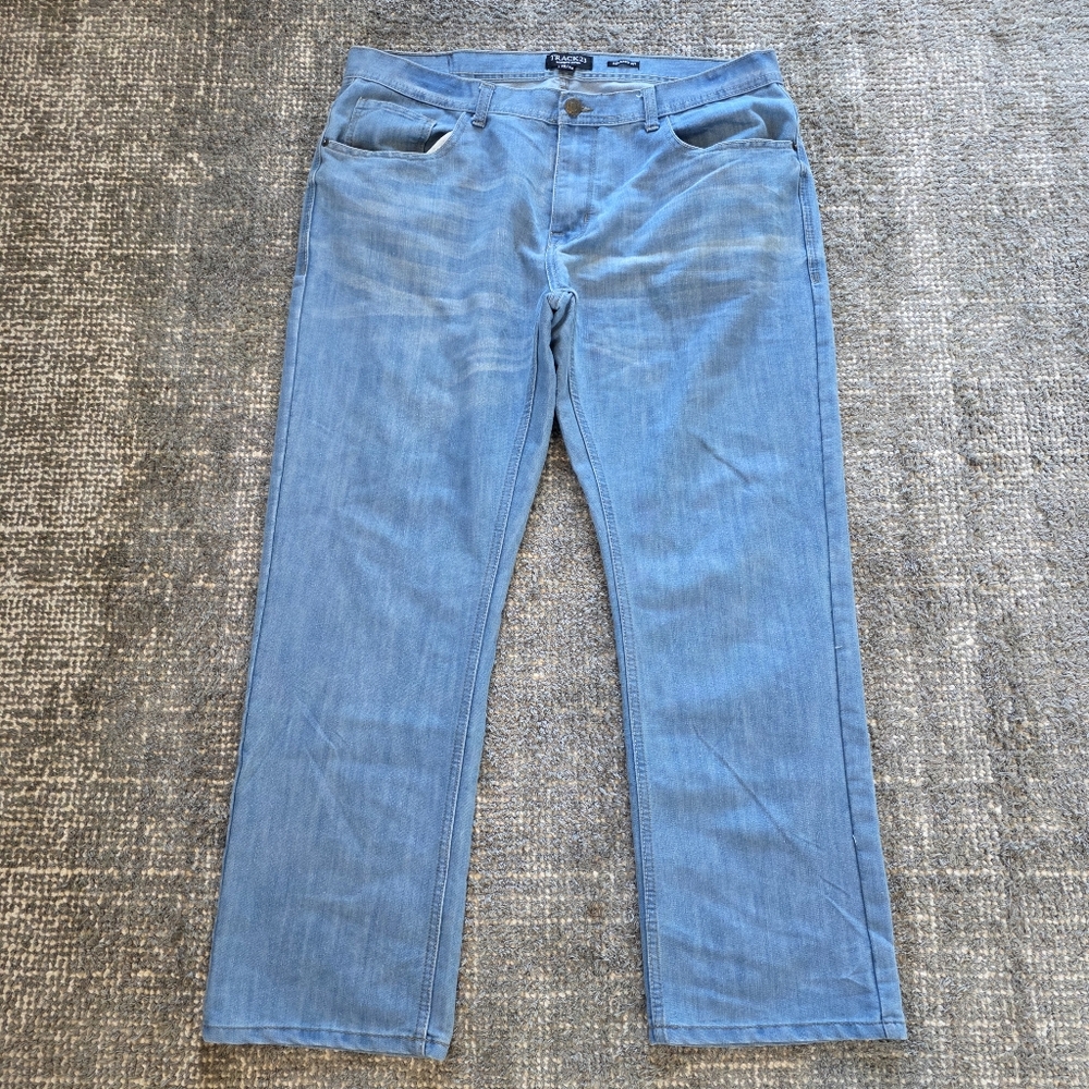 Track 23 Relaxed Fit Jeans Light Blue Stretch Denim Mens 38x32
